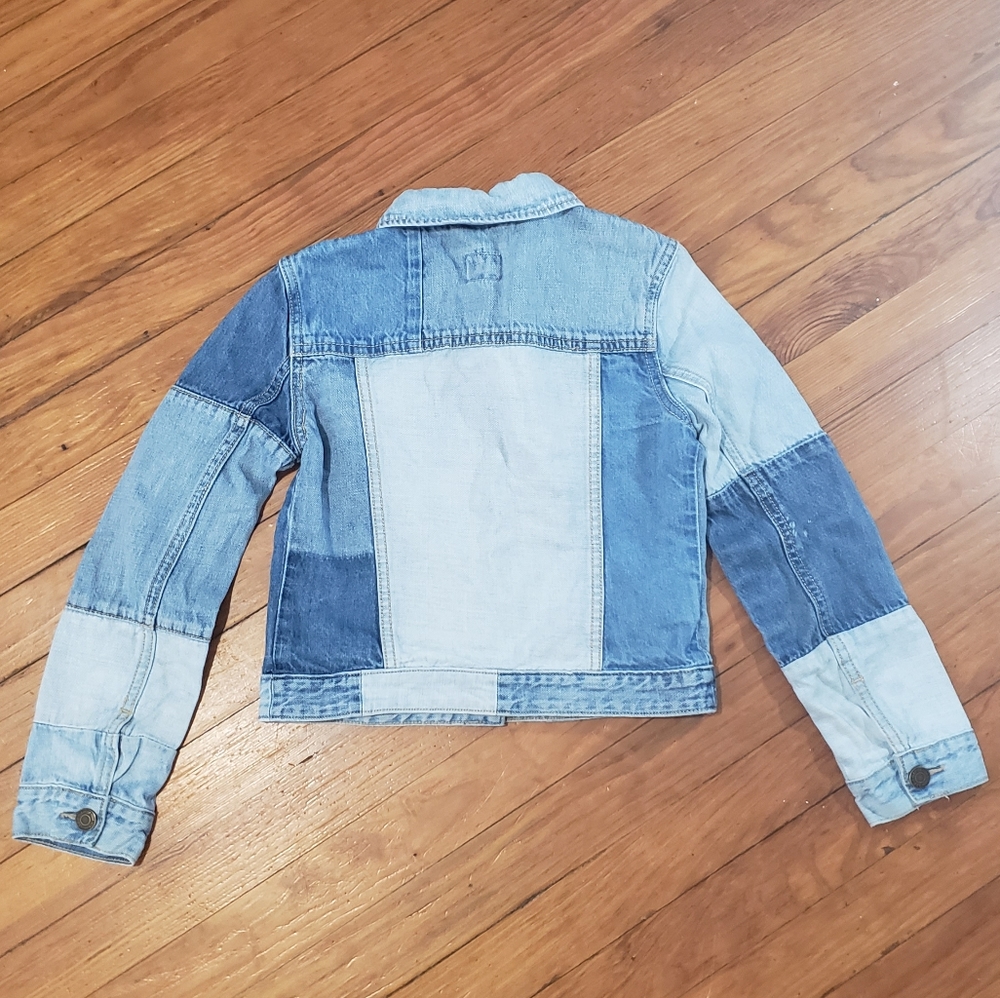 Gap Denim on Denim Patchwork Denim Jacket Button Up Little Kids L - Picture 4 of 11